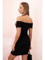 Dámská bavlněná hippi sukni s krátkým rukávem černá