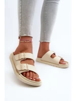 Lehké Pěnové Dámské Žabky S Sponami Big Star NN274A752 Béžové