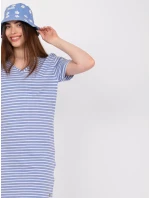 Šaty D16054M30315A bílé a modré