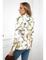 Bavlněné sako 30777 s potiskem ecru - Kesi Bavlněné sako 30777 s potiskem ecru - Kesi