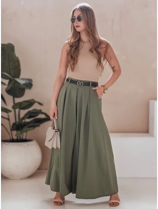 FLOWES khaki FashionStreet kalhotová sukně s páskem UY2593