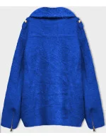 Krátká vlněná bunda typu "alpaka" v chrpové barvě (553)