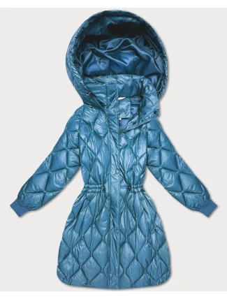 Světle modrá široká dámská zimní oversize bunda Minority (M2-6518-30)