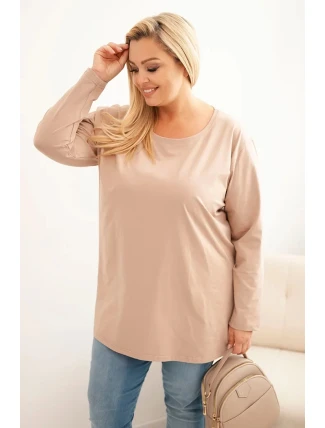 Dámská blůza Plus Size bavlněná s kulatým výstřihem fango
