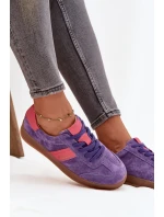Semišové dámské tenisky Vinceza 79576 fialové