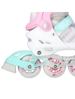 NH18192 4v1 růžové inline brusle velikosti S(29-33) s hokejovou deskou velikosti NILS EXTREME