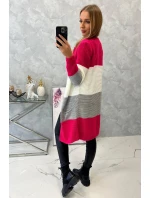 Pruhovaný svetr malinová + růžová