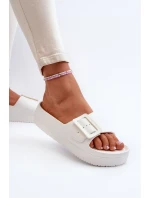 Dámské Pěnové Žabky Na Platformě S Sponou Big Star NN274A661 Bílé Dámské Pěnové Žabky Na Platformě S Sponou Big Star NN274A661 Bílé