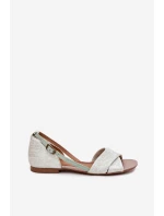 Kožené Ploché Sandály Maciejka 04614-46 Mátové