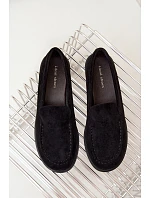 Dámské mokasíny a loafers z ekokoženého semiše černé Laisie Dámské mokasíny a loafers z ekokoženého semiše černé Laisie
