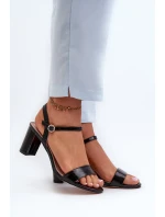 Černé sandály na vysokém podpatku Glindra