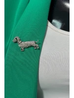 Okrasná brož Pes A-2-21-6 Stříbrná barva - Fashion Jewelry