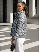 Dámská přechodová bunda se kšiltovkou TY4505 černo-bílá - FashionStreet Dámská přechodová bunda se kšiltovkou TY4505 černo-bílá - FashionStreet
