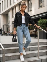 Dámská džínová bunda s efektem odřeného vzhledu LANDIA, černá, FashionStreet TY2643