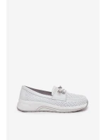 Kožené Polobotky Z Přírodní Kůže Na Platformě Artiker 56C2101 Bílé