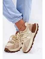 Kožené semišové dámské tenisky GOE TT2N4021 Béžové