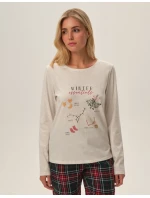 Dámské pyžamo Florencia 41902-80X Béžová - Henderson Ladies Dámské pyžamo Florencia 41902-80X Béžová - Henderson Ladies