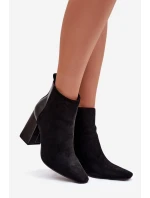 Dámské zateplené botky na sloupku – černé Maloria