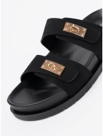 Designové  nazouváky černé dámské platforma