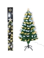 DEKORATIVNÍ VÁNOČNÍ STROMEK Z OPTICKÝCH VLÁKEN TEPLÝ STUDENÝ BÍLÝ 120CM