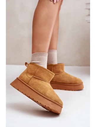 Nízké dámské sněhule na platformě s teplou podšívkou Camel Saldren