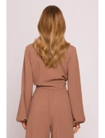 M861 Krátký top s vázáním - čokoládový M861 Krátký top s vázáním - čokoládový