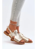 Dámské kožené sandály Zazoo zlaté