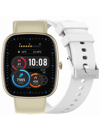 Dámské chytré hodinky GRAVITY GT18-8 béžový silikonový řemínek + bílý řemínek Dámské chytré hodinky GRAVITY GT18-8 béžový silikonový řemínek + bílý řemínek