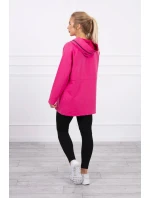 Tunika na zip s kapucí Oversize fuchsiová Tunika na zip s kapucí Oversize fuchsiová