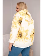 Dámská jarní bunda Plus Size s květinovým vzorem žlutá