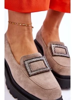 Pohodlné semišové mokasíny béžové Agathe