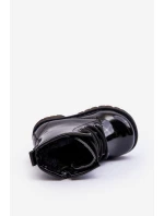 Dětské Boty Lakovane Se Zipem Černá Tibbie