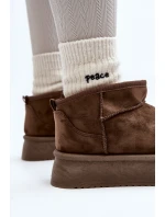 Dámské zimní boty na tlusté podrážce tmavě zelené Caliksa