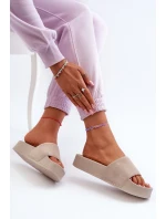 Dámské žabky na platformě z semiše Big Star NN274A671 béžové