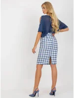 Dámská sukně LK SD 506462.12P bílo modrá - FPrice