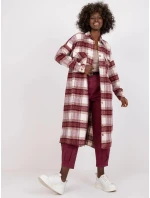 Dámská košile EM-KS-002/04.50P Ecru-vínová - FPrice Dámská košile EM-KS-002/04.50P Ecru-vínová - FPrice