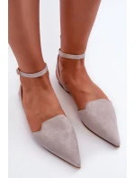 Šedé baleríny z ekologického semiše s špičatými špičkami Ellesara