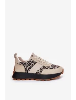 Zamšové Dámské Sneakersy Na Platformě Panther Vinceza 66793 Béžové