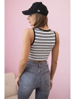 Top dámský bavlněný s výstřihem a zlatým akcentem černá Top dámský bavlněný s výstřihem a zlatým akcentem černá