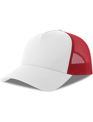 Atlantis Headwear Rapper Cotton-S 5 panelová Trucker kšiltovka 33.0260 white/red Atlantis Headwear Rapper Cotton-S 5 panelová Trucker kšiltovka 33.0260 white/red