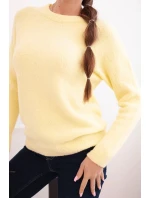 Dámský svetr z baby alpaky s dlouhým rukávem žlutý