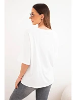 Dámská bavlněná oversize halenka s květinovým potiskem bílá