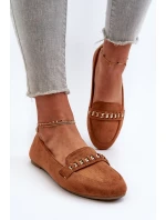 Lesklé dámské mokasíny s řetízkem Camel Aredilla