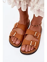 Dámské pantofle s přezkami Camel Brigid