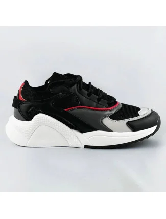 Černé šněrovací sneakersy s barevnými vsadkami (6346) Černé šněrovací sneakersy s barevnými vsadkami (6346)