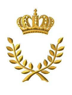 rámeček k výšivce monogramu korunka a vavřín