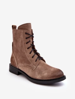 Pohodlné semišové zateplené boty světle hnědé Lemar Revin