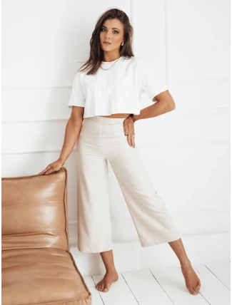 Dámské kalhoty culotte PERTH light beige FashionStreet UY1831 Dámské kalhoty culotte PERTH light beige FashionStreet UY1831