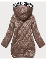 Prošívaná bunda s kapucí cappuccino (B8082-12) Prošívaná bunda s kapucí cappuccino (B8082-12)