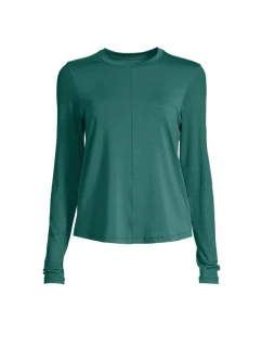 CASALL Delight Tričko s dlouhým rukávem Crew Neck zelené